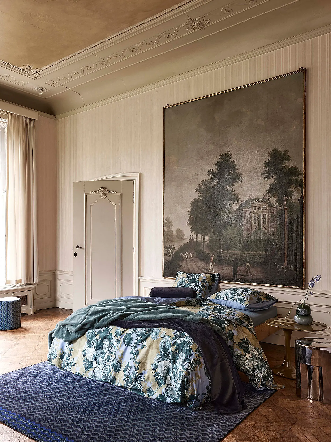 ESSENZA | Satin Bettwäsche 70x90cm/140x200cm LEILA Chambray Blue | 